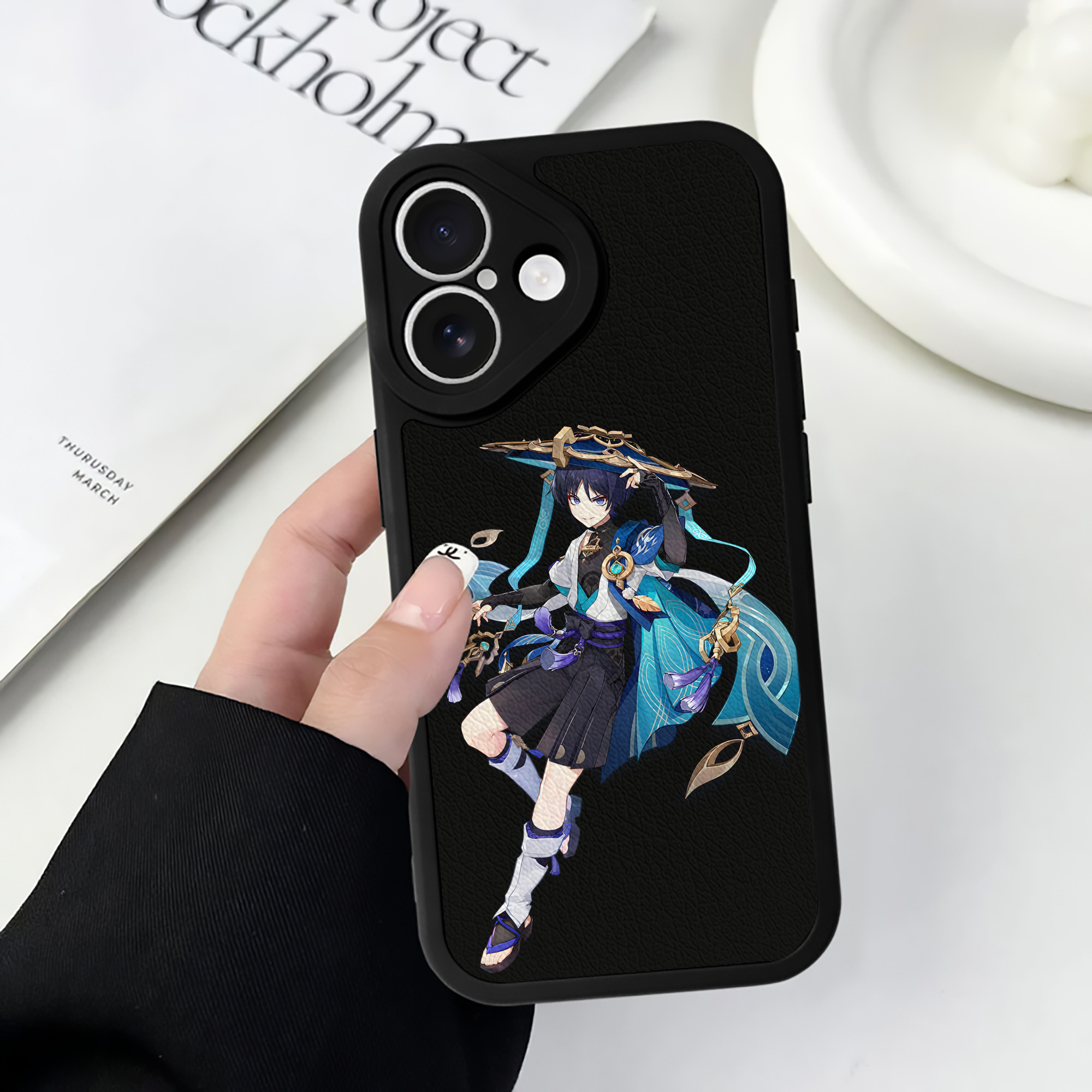 げんし神 さんペい genshin Sanpei 【iPhone 16シリーズ対応】シリコンスマホケース（レザー調） 材質：シリコン